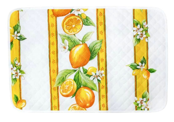 Provence quilted Placemat (lemons. white)